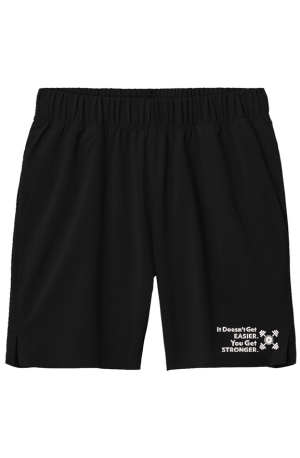 S STRONGER wht on black mens 7 inch Short