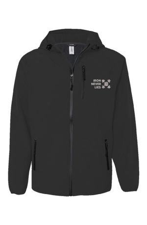 Z IRON lt gray on black polytech Soft Shell Jacket