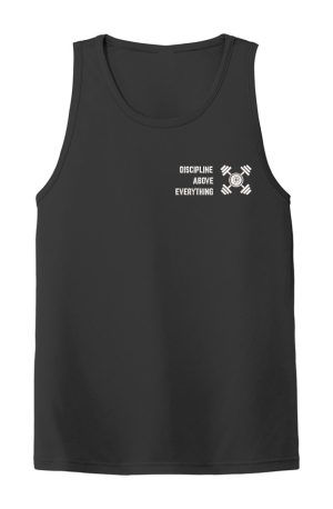 Z DISCIPLINE WHT ON BLK MENS Workout Tank