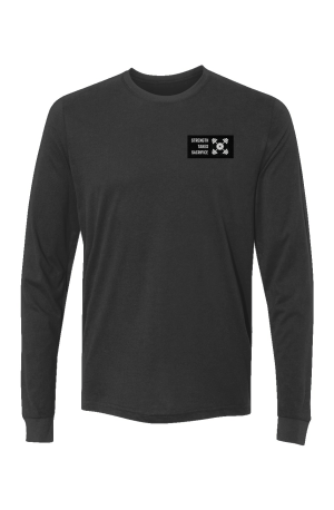 Z STRENGTH WHT ON BLK MENS Sueded Long Sleeve Crew