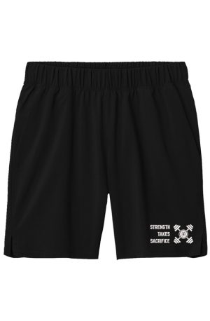 S STRENGTH WHT ON BLK MENS 7 inch Short