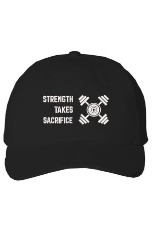 S STRENGTH WHT ON BLK Cotton Cap