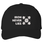 S IRON WHT ON BLK Cotton Cap