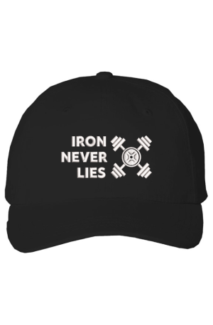 S IRON WHT ON BLK Cotton Cap
