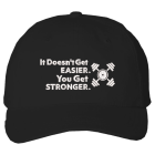 S STRONGER WHT ON BLK Cotton Cap