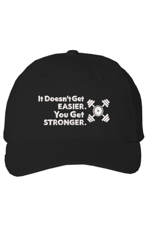 S STRONGER WHT ON BLK Cotton Cap