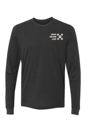 Z IRON WHT ON BLK Sueded Long Sleeve Crew