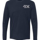 Z IRON WHT ON NAVY Sueded Long Sleeve Crew