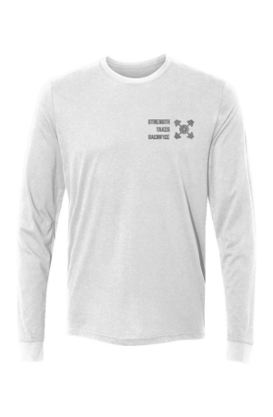 Z STRENGTH GRAY ON WHITE Sueded Long Sleeve Crew