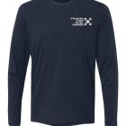 Z STRONGER WHT ON NAVY Sueded Long Sleeve Crew