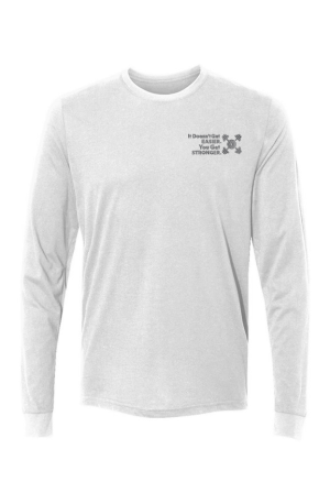 Z STRONGER GRAY ON WHT Sueded Long Sleeve Crew