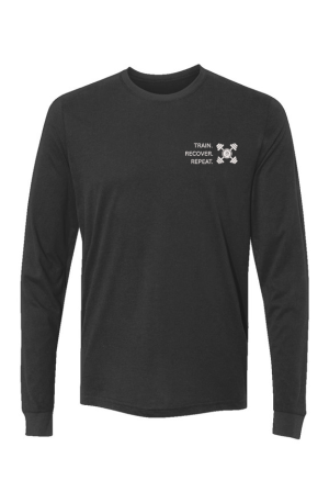 Z TRAIN WHT ON BLK Sueded Long Sleeve Crew