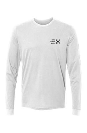 Z TRAIN GRAY ON WHT Sueded Long Sleeve Crew