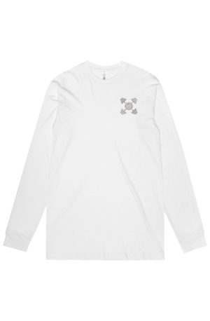 Z BARBELLS LT GRAY ON WHITE MENS Staple Organic Lo