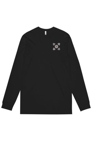 Z BARBELLS LT GRAY ON BLK MENS Staple Organic Long