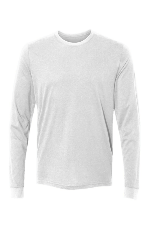 Z Blank Mens Blended White Long Sleeve Tee