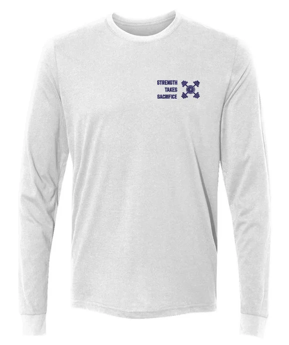 STRENGTH NAVY ON WHITE ATHLEISURE MENS TEE BLENDED CROPPED