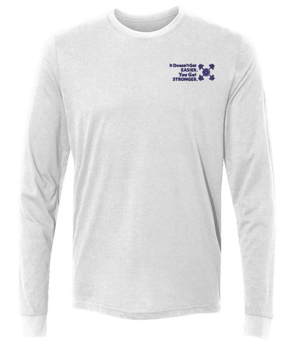 STRONGER NAVY ON WHITE ATHLEISURE MENS TEE BLENDED CROPPED