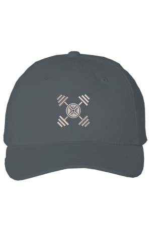 Z barbell pale gray on graphite vented cotton cap