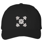 Z barbell white on black vented cotton cap